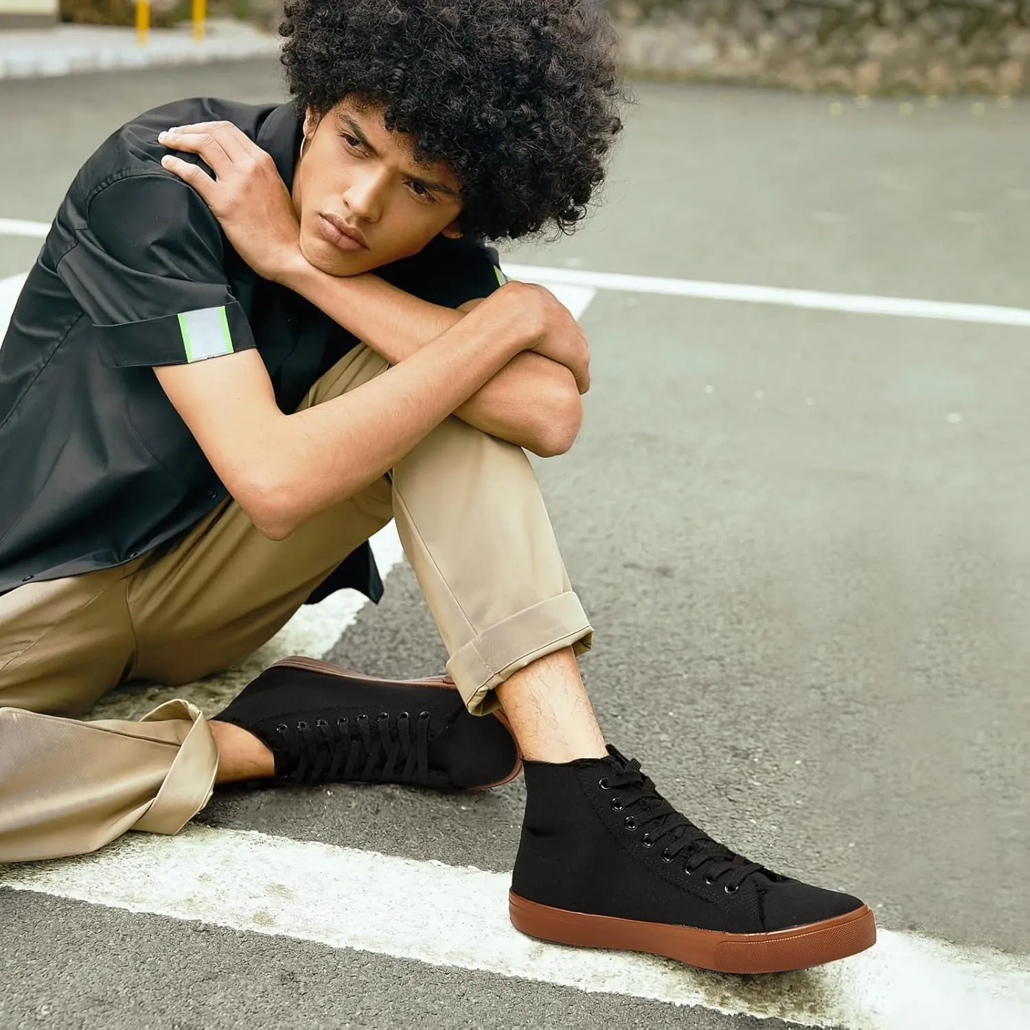 hash bubbie Unisex Canvas High top Sneakers Women's Classic Fashion High Tops Canvas Shoes Casual Tennis Shoes for Men