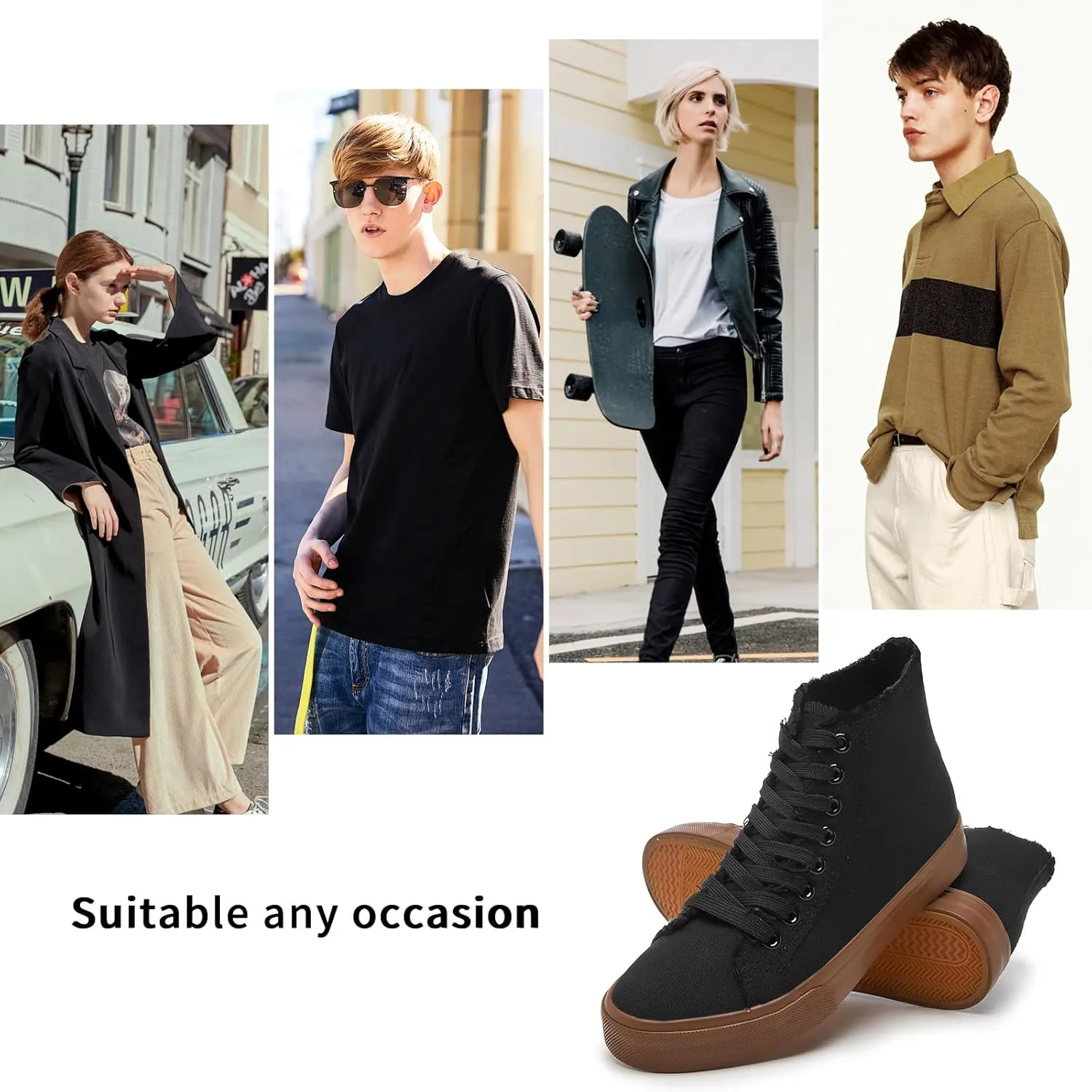 hash bubbie Unisex Canvas High top Sneakers Women's Classic Fashion High Tops Canvas Shoes Casual Tennis Shoes for Men