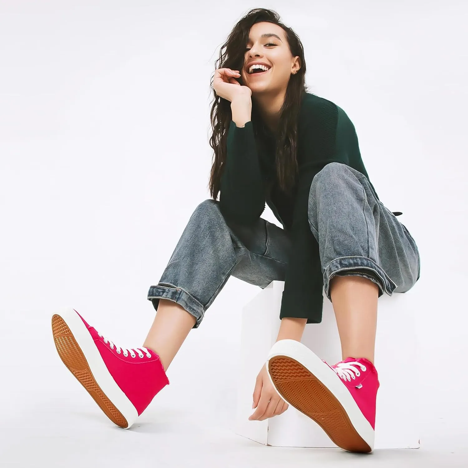 hash bubbie Unisex Canvas High top Sneakers Women's Classic Fashion High Tops Canvas Shoes Casual Tennis Shoes for Men