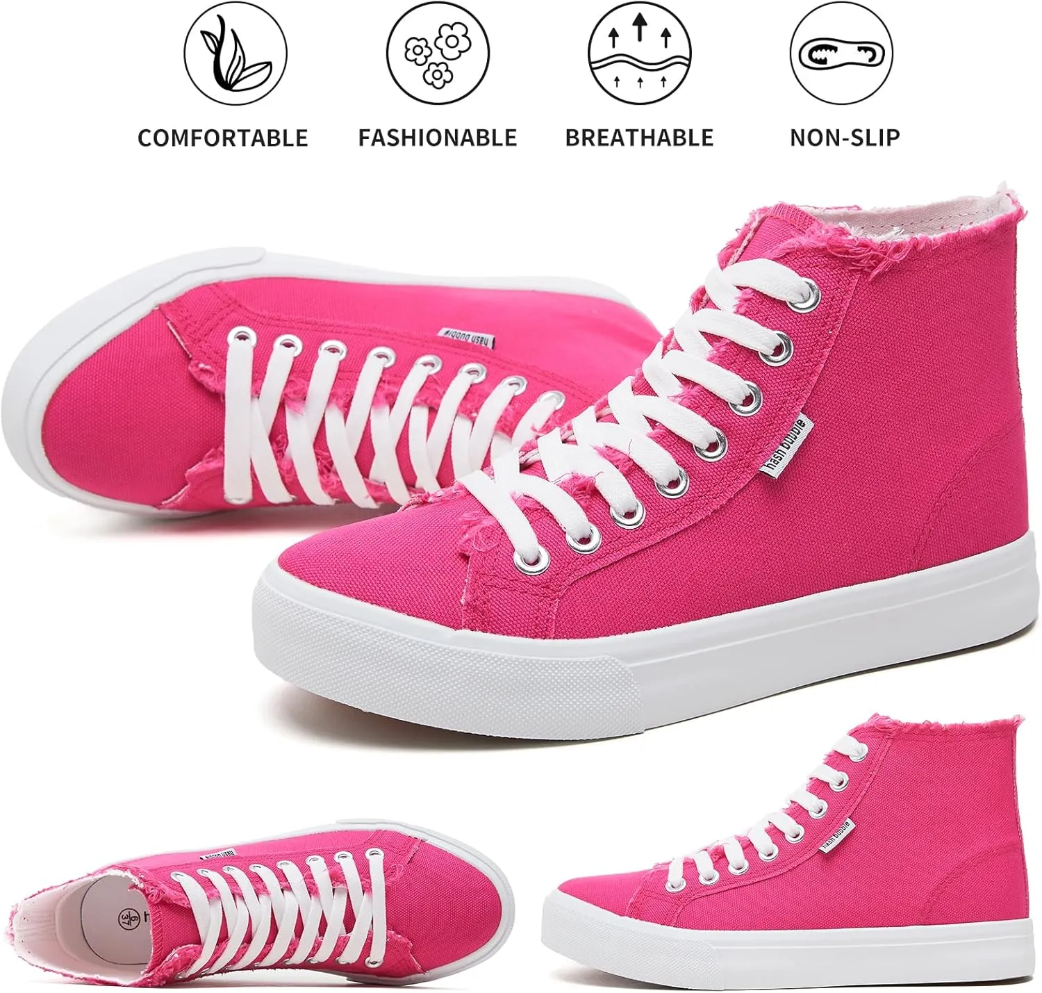 hash bubbie Unisex Canvas High top Sneakers Women's Classic Fashion High Tops Canvas Shoes Casual Tennis Shoes for Men