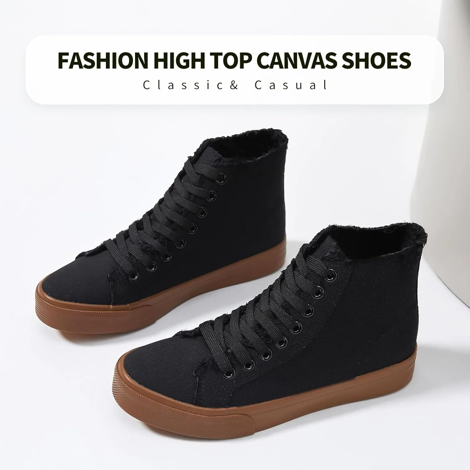 hash bubbie Unisex Canvas High top Sneakers Women's Classic Fashion High Tops Canvas Shoes Casual Tennis Shoes for Men