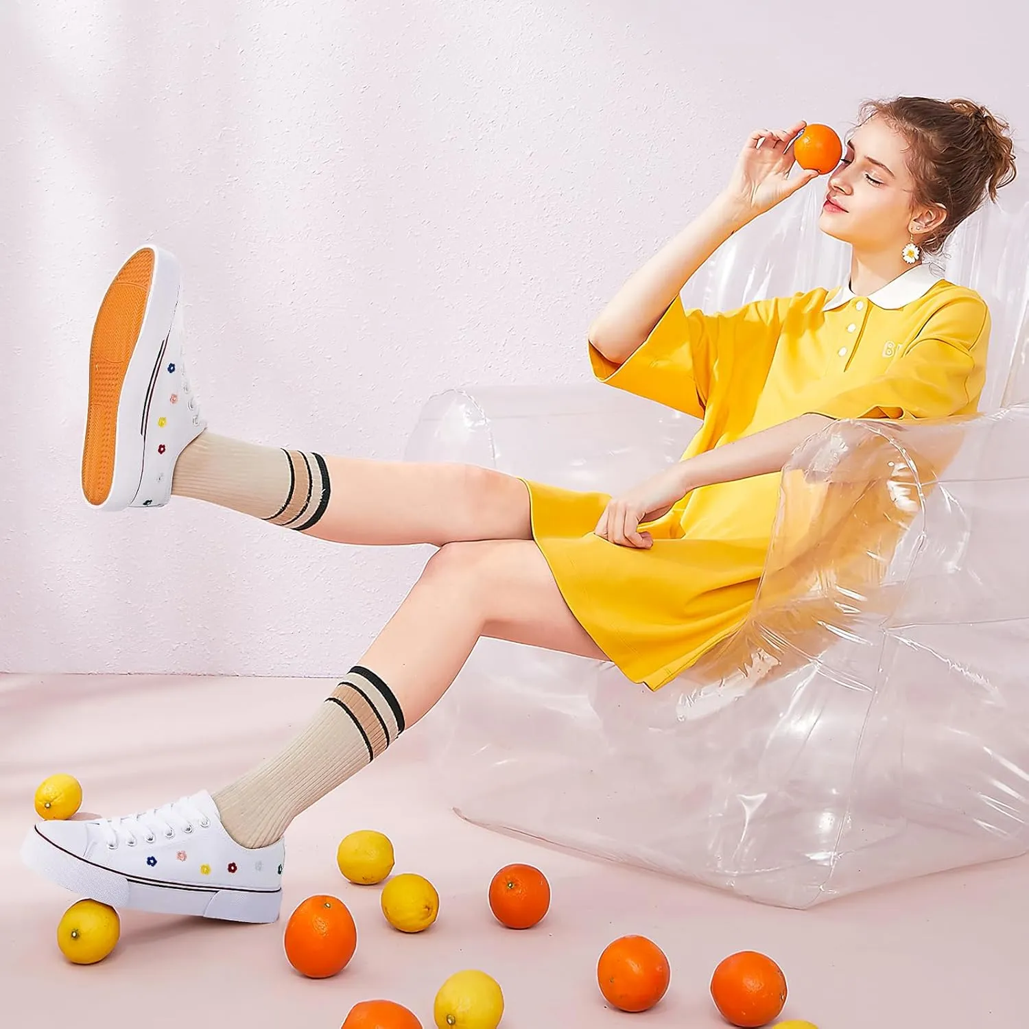 hash bubbie White Sneakers for Women Low Top Canvas Shoes Womens Canvas Sneakers Women's Fashion Sneakers Slip on Casual Tennis Shoes