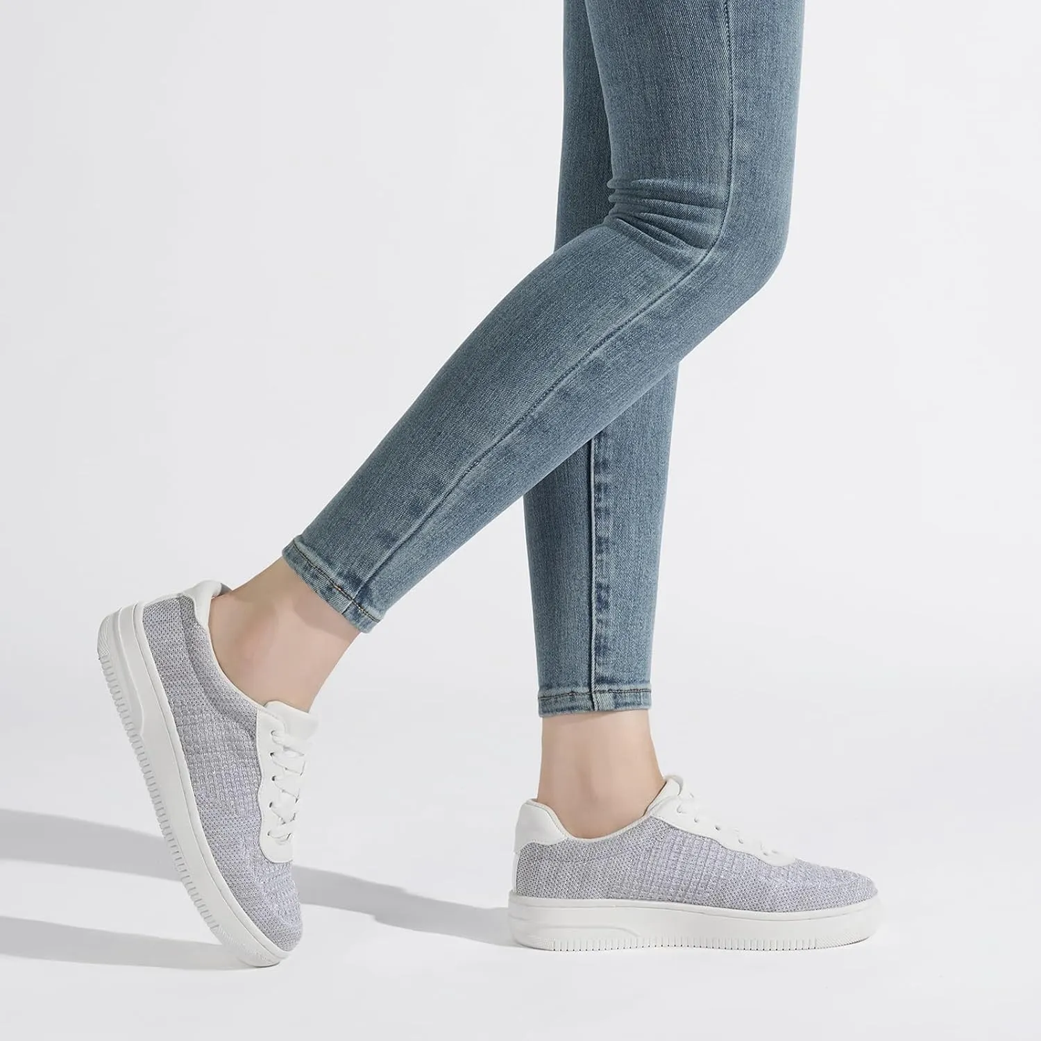 HEEZ White Tennis Shoes Women Platform Fashion Sneakers Comfortable Casual Shoes for Women