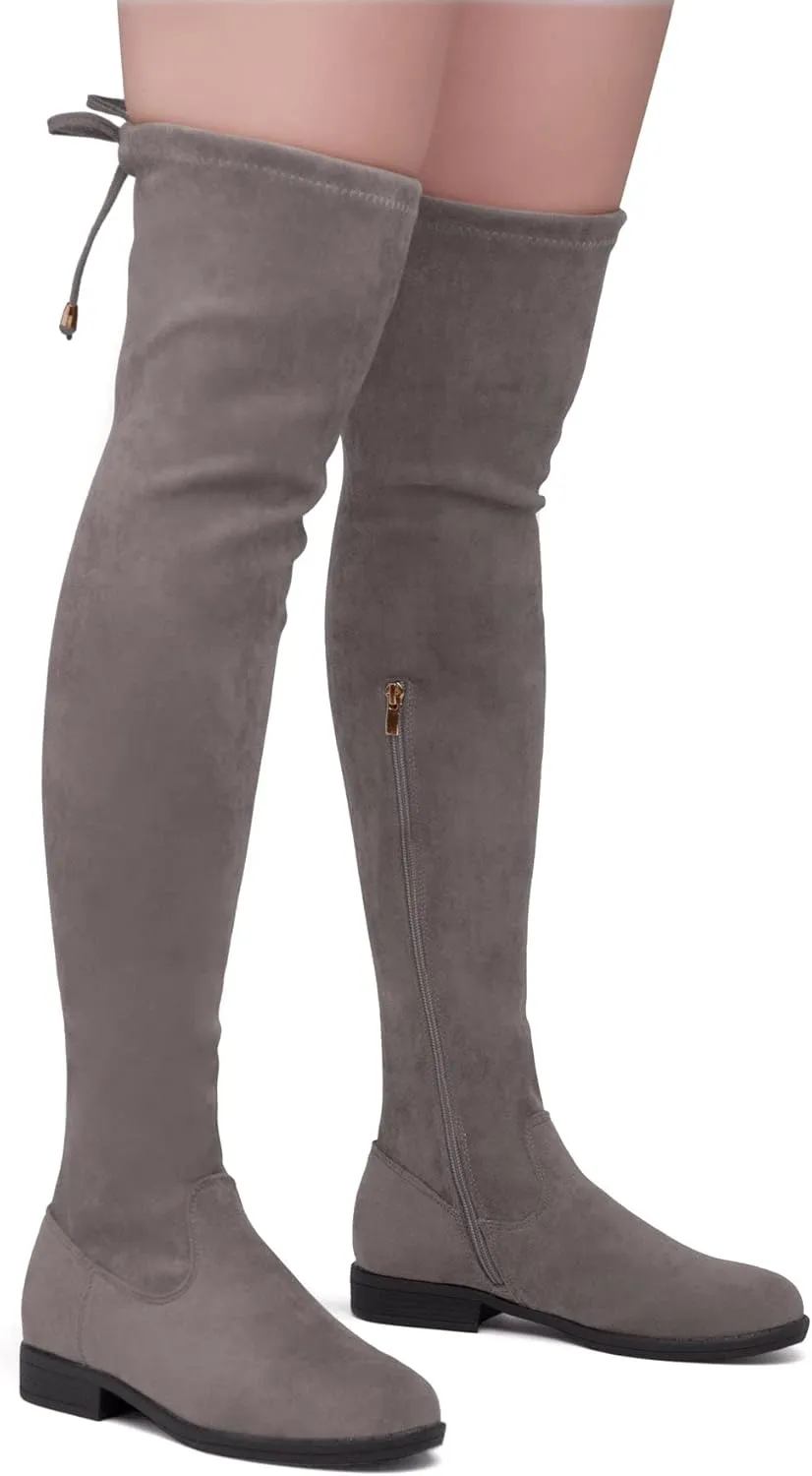 Herstyle Secret Obsession Women's Over the Knee Boots Thigh High Stack Heel Long Stretch Fall Riding Boots