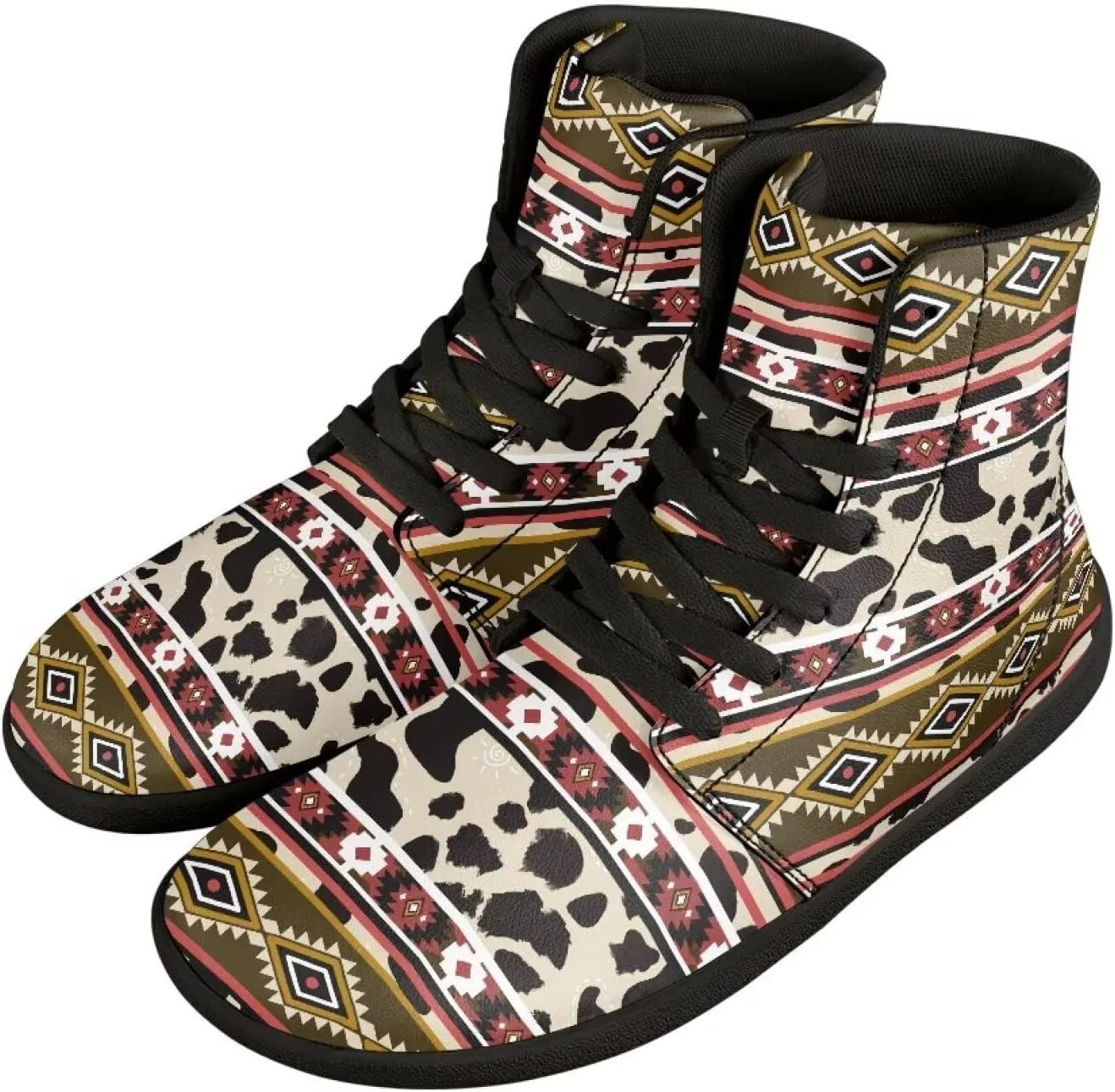 High Top Sneakers Women's Minimalist Barefoot Shoes | Zero Drop Sole | Wide Width Fashion Sneaker Size 36-48