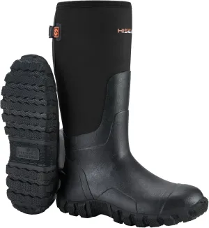 HISEA Upgraded Men's Rain Boots, Waterproof Insulated Rubber Neoprene Boots with Steel Shank, Durable Anti-Slip Outdoor Work Boots for Hunting Gardening Farming Fishing Mud Working, Adjustable Calf