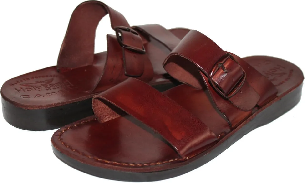 Holy Land Market Men/Women Biblical Jesus Leather Sandals/Slides From Jerusalem (Andrew Style II)