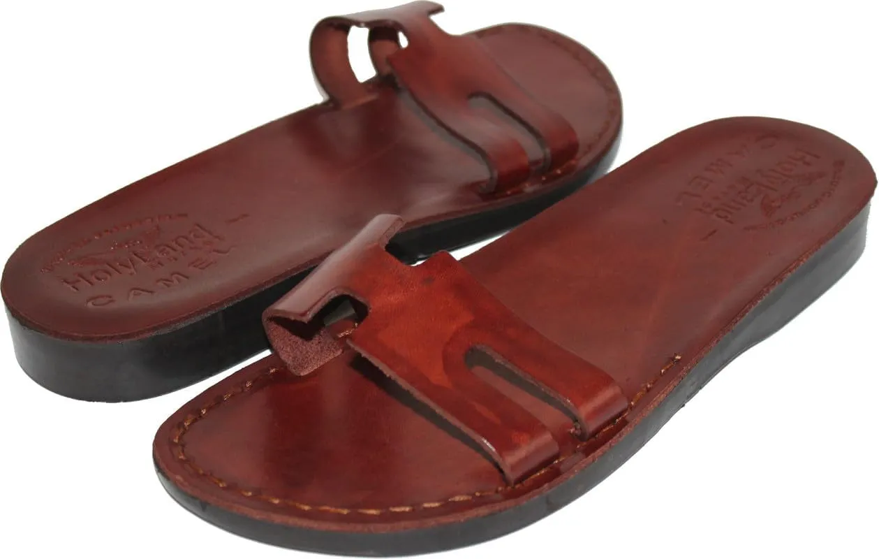 Holy Land Market Men/Women Biblical Jesus Leather Sandals/Slides From Jerusalem (Lydia Style)