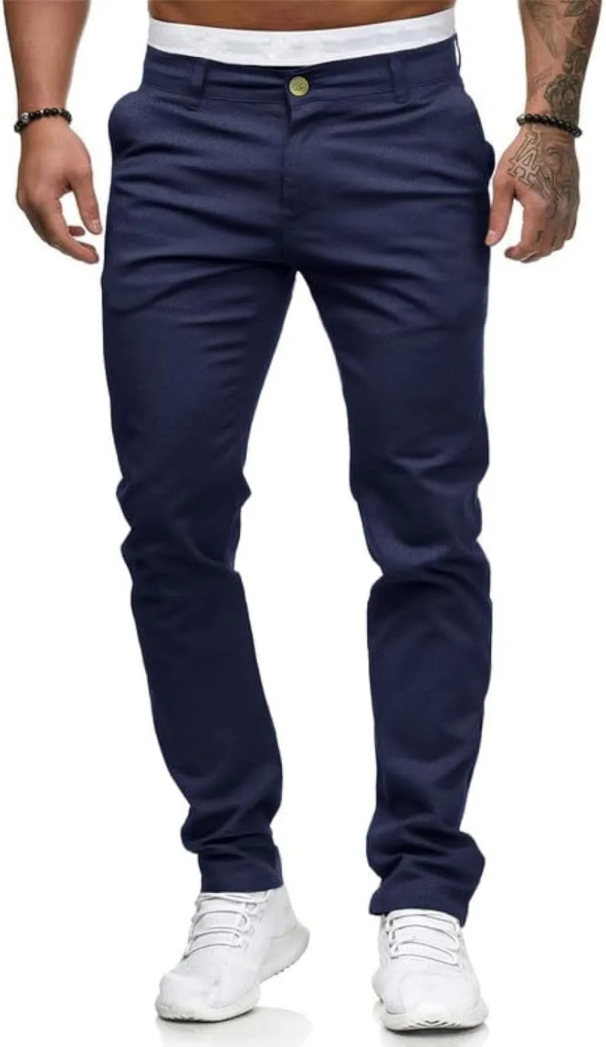 HUNGSON Men Skinny Slim Fit Casual Jeans Dyeing Stretch Straight Fashion Denim Pants