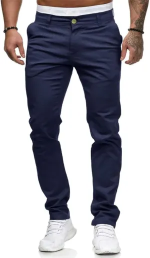 HUNGSON Men Skinny Slim Fit Casual Jeans Dyeing Stretch Straight Fashion Denim Pants