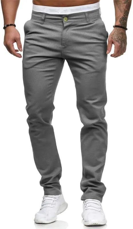 HUNGSON Men Skinny Slim Fit Casual Jeans Dyeing Stretch Straight Fashion Denim Pants