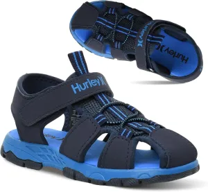 Hurley Kid's Deck Water Sandals, Sports and Beach Sandals for Boys and Girls, Lightweight Semi Closed Toe Sandals with Adjustable Upper - for Outdoors, Water Play and Pool