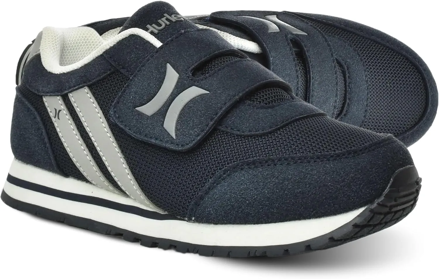 Hurley Kid's Knox Walking Sneakers - Kid's Runner Shoes with Hook & Loop Closure for Easy Wear, Lightweight Running & Walking Shoes for Boys & Girls, Toddler Kid's Sneaker Shoes