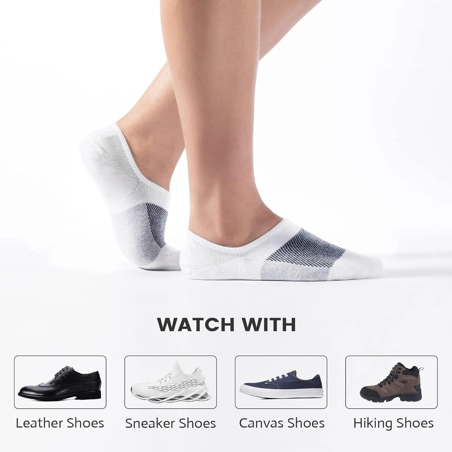 IDEGG No Show Socks Men Low Cut Ankle Short Socks for Men Casual Athletic Socks with Non Slip Grip