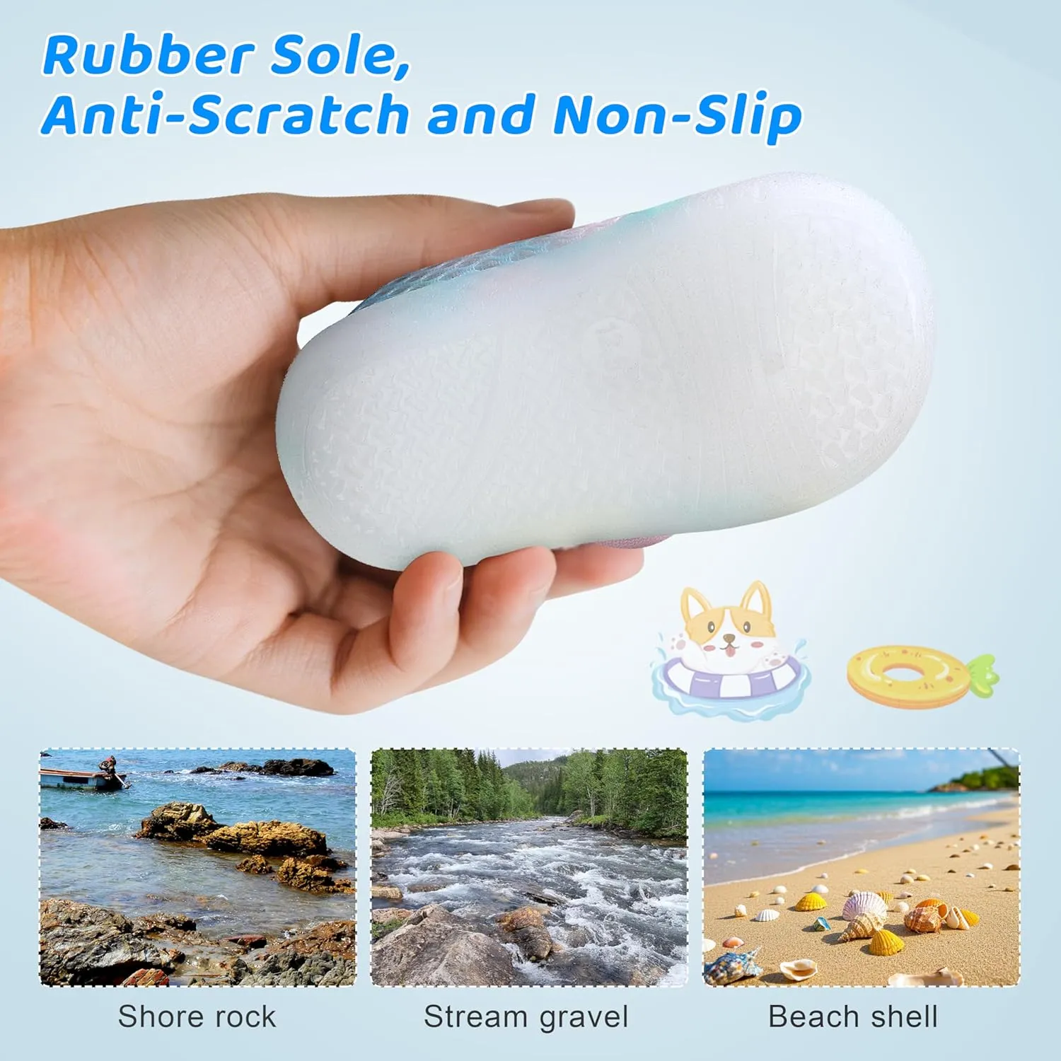 ihuan Baby Toddler Water Shoes Sandals Infant Boys Girls Kids Swim Beach Pool Wide Toe Barefoot Quick Dry Non-Slip Breathable for Summer Surf River
