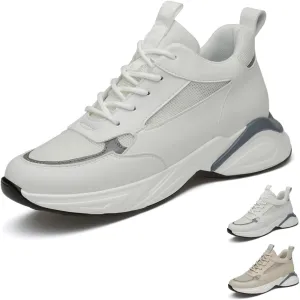 Invisible Height Increasing Elevator Shoes for Men 2.36" Height-Boosting Fashion Outdoors Running Sports Shoes Breathable Lace up Walking Shoes Driving Casual Sneakers