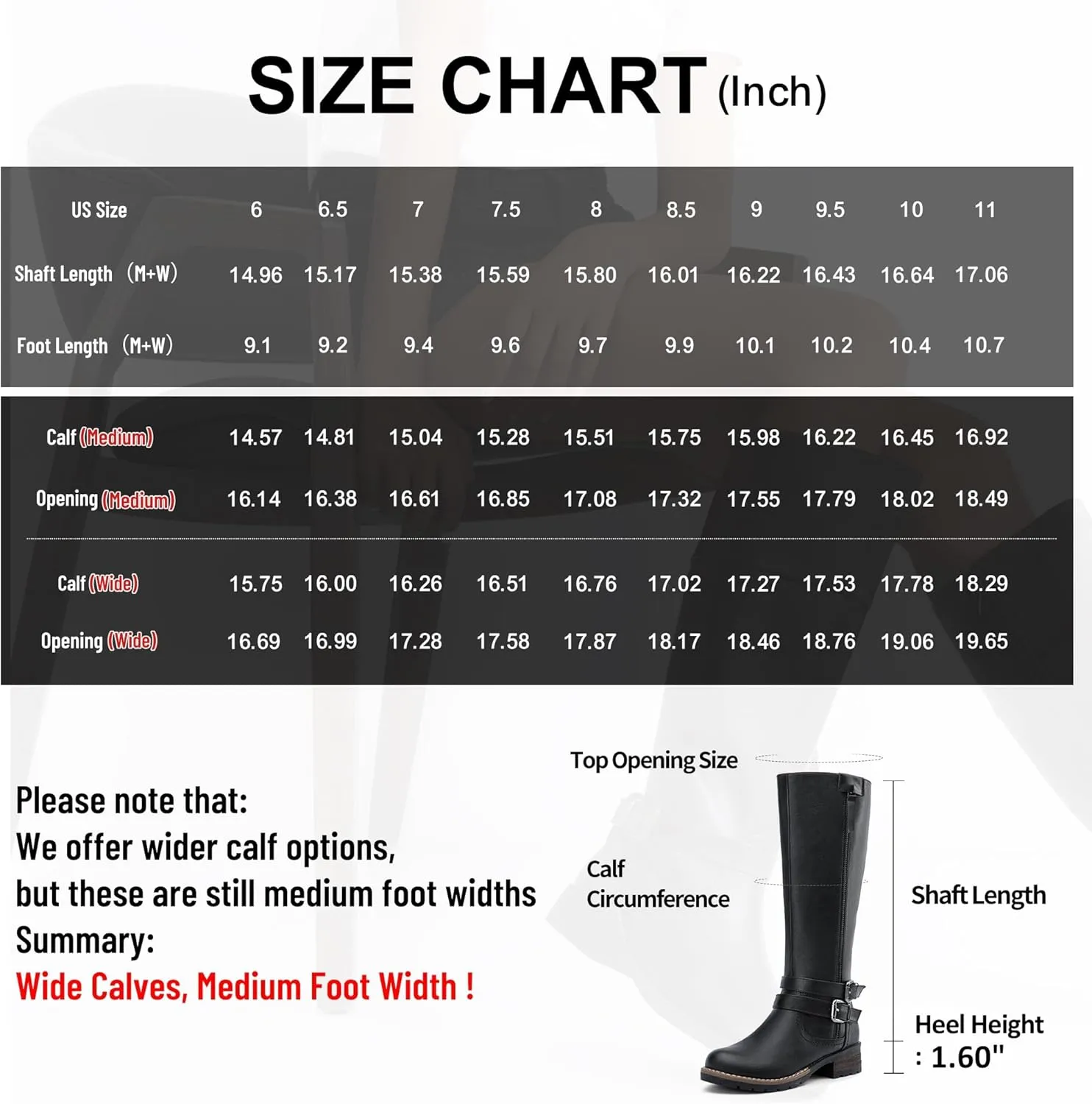 Jeossy 9660 Knee High Boots for Women, Classic Tall Riding Boots Low Heel with Inside Zipper Works and Outside Zip Decorative