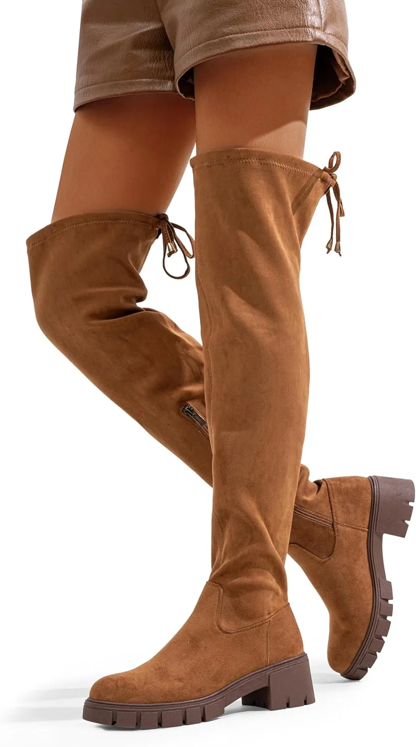 Jeossy Women's 990 Over The Knee High Boots Platform Thigh High Boots Round Toe Long Boots for Women