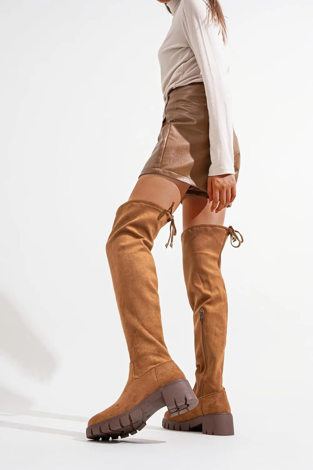 Jeossy Women's 990 Over The Knee High Boots Platform Thigh High Boots Round Toe Long Boots for Women