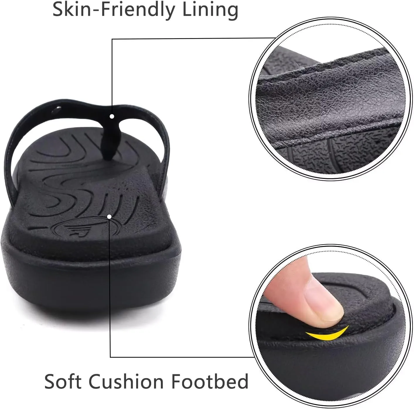 jiajiale Womens Fashion Orthotic Flip Flops Ladies Slip On Lightweight Comfortable Thick Cushion Yoga Mat Thong Sandals With Plantar Fasciitis Arch Support