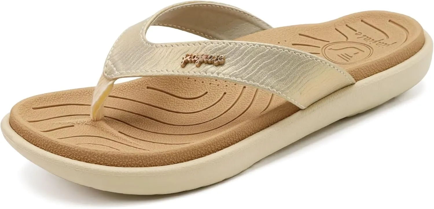 jiajiale Womens Fashion Orthotic Flip Flops Ladies Slip On Lightweight Comfortable Thick Cushion Yoga Mat Thong Sandals With Plantar Fasciitis Arch Support