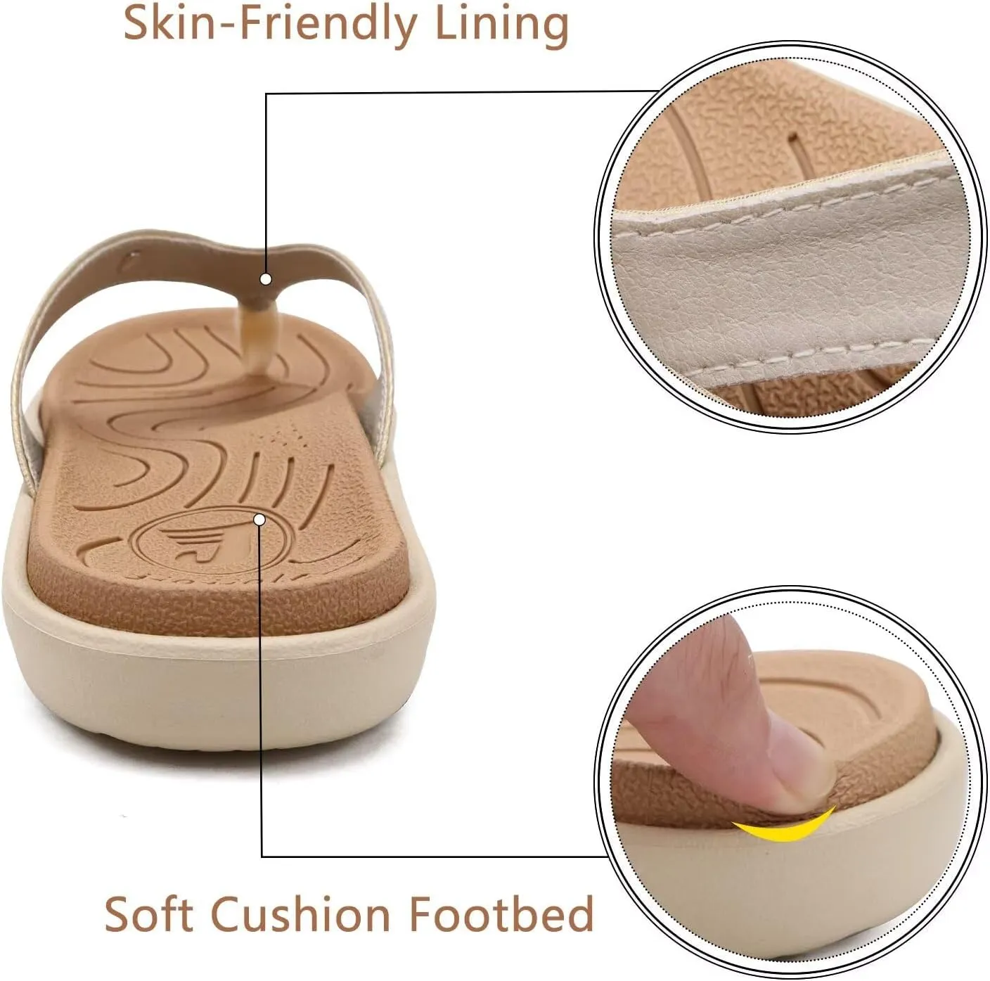 jiajiale Womens Fashion Orthotic Flip Flops Ladies Slip On Lightweight Comfortable Thick Cushion Yoga Mat Thong Sandals With Plantar Fasciitis Arch Support