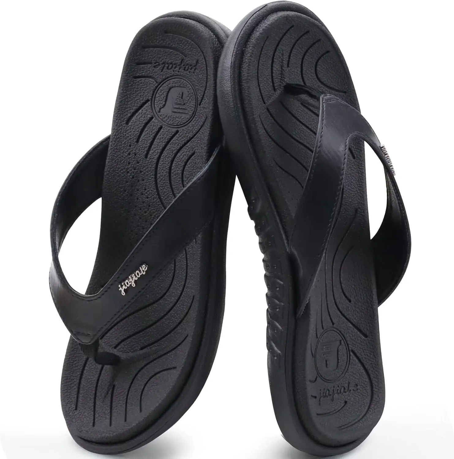 jiajiale Womens Fashion Orthotic Flip Flops Ladies Slip On Lightweight Comfortable Thick Cushion Yoga Mat Thong Sandals With Plantar Fasciitis Arch Support