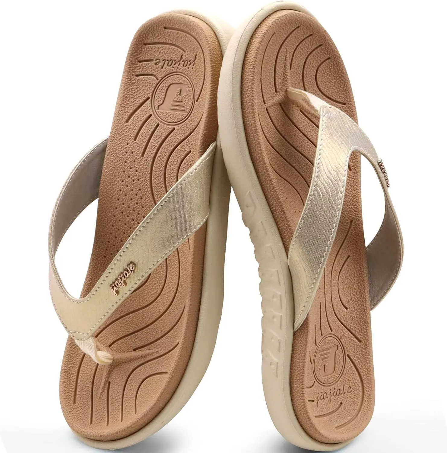 jiajiale Womens Fashion Orthotic Flip Flops Ladies Slip On Lightweight Comfortable Thick Cushion Yoga Mat Thong Sandals With Plantar Fasciitis Arch Support