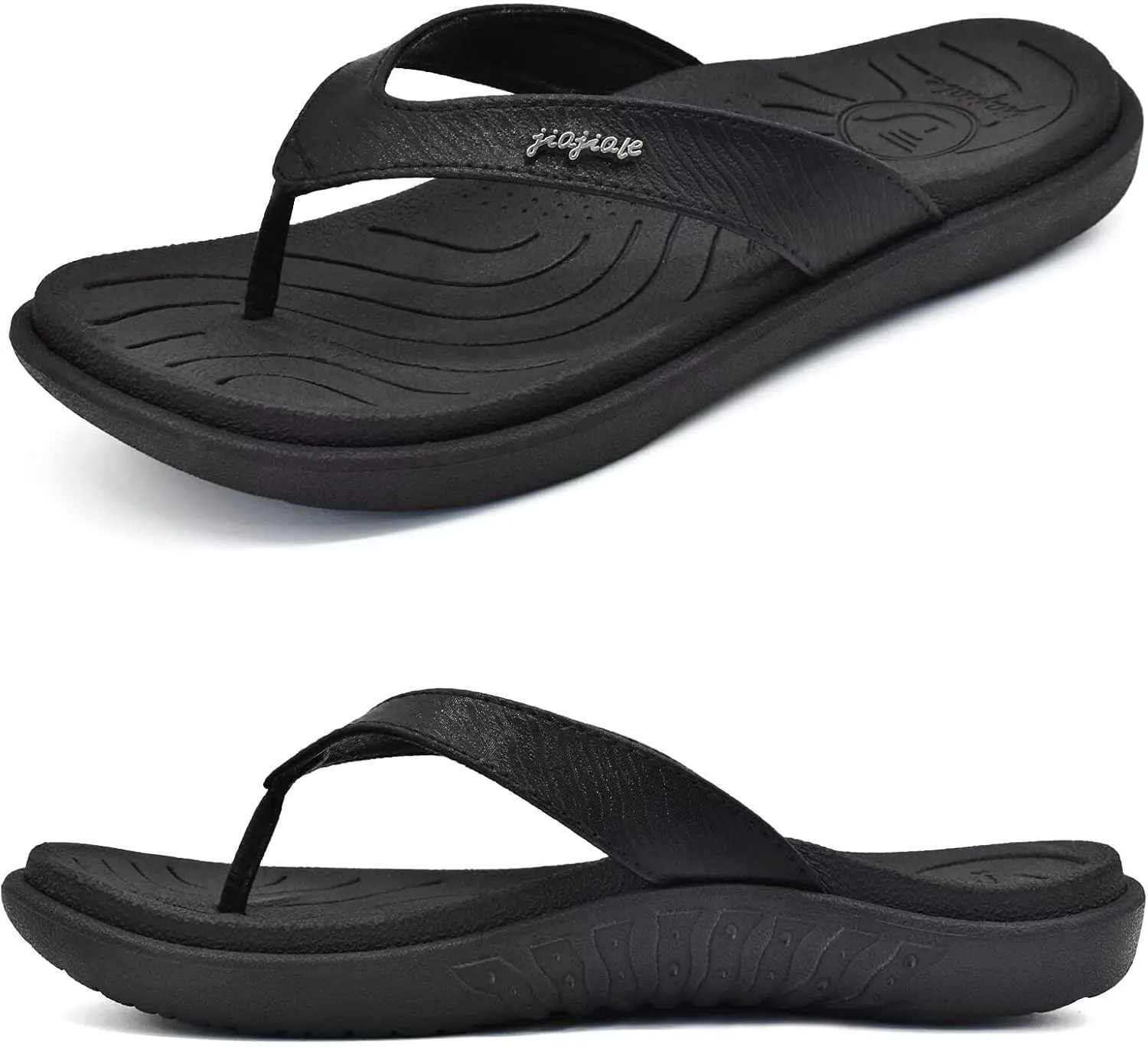 jiajiale Womens Fashion Orthotic Flip Flops Ladies Slip On Lightweight Comfortable Thick Cushion Yoga Mat Thong Sandals With Plantar Fasciitis Arch Support