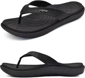 jiajiale Womens Fashion Orthotic Flip Flops Ladies Slip On Lightweight Comfortable Thick Cushion Yoga Mat Thong Sandals With Plantar Fasciitis Arch Support