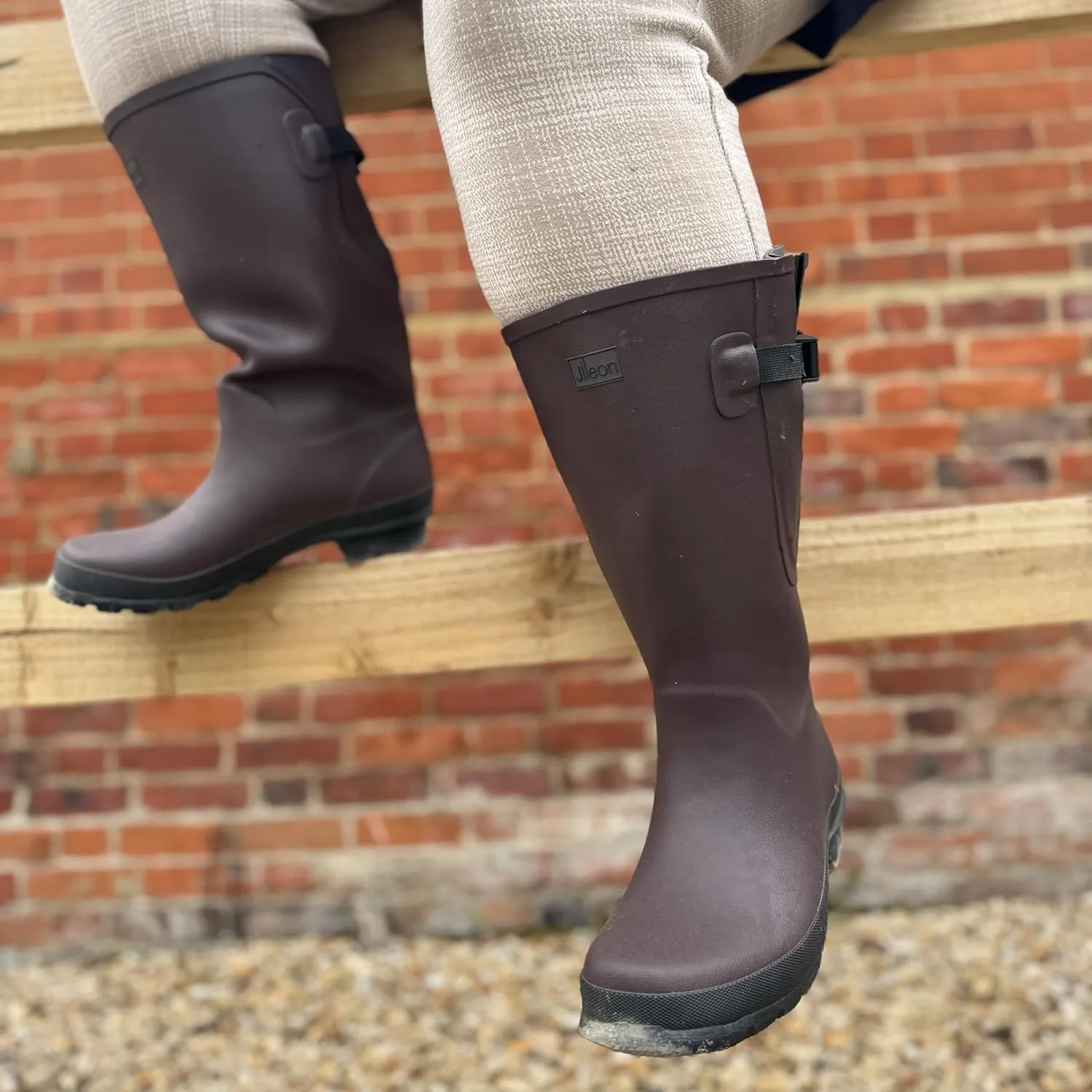 Jileon Extra Wide Calf Womens Rain Boots with Rear Expansion - Fit up to 20" Calves | Designed For Ladies with Wide Feet or Ankles | Durable and 100% Waterproof Boots