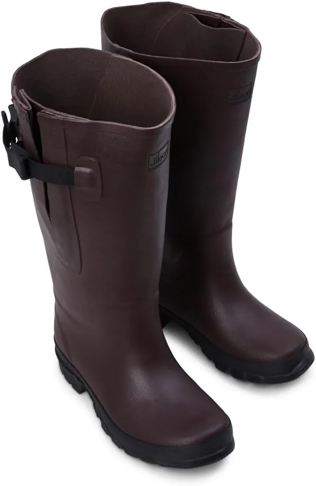 Jileon Extra Wide Calf Womens Rain Boots with Rear Expansion - Fit up to 20" Calves | Designed For Ladies with Wide Feet or Ankles | Durable and 100% Waterproof Boots