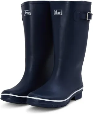 Jileon Wide Fit Womens Rain Boots - Fit up to 18” Calves - Unique Design For Wide Feet, Ankles & Calves