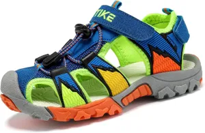JMFCHI Boys Girls Sports Sandals Summer Kids Closed Toe Outdoor Sandals Athletic Water Shoes Sandals Child Pool Beach Sandals Quick Drying Slip Resistant