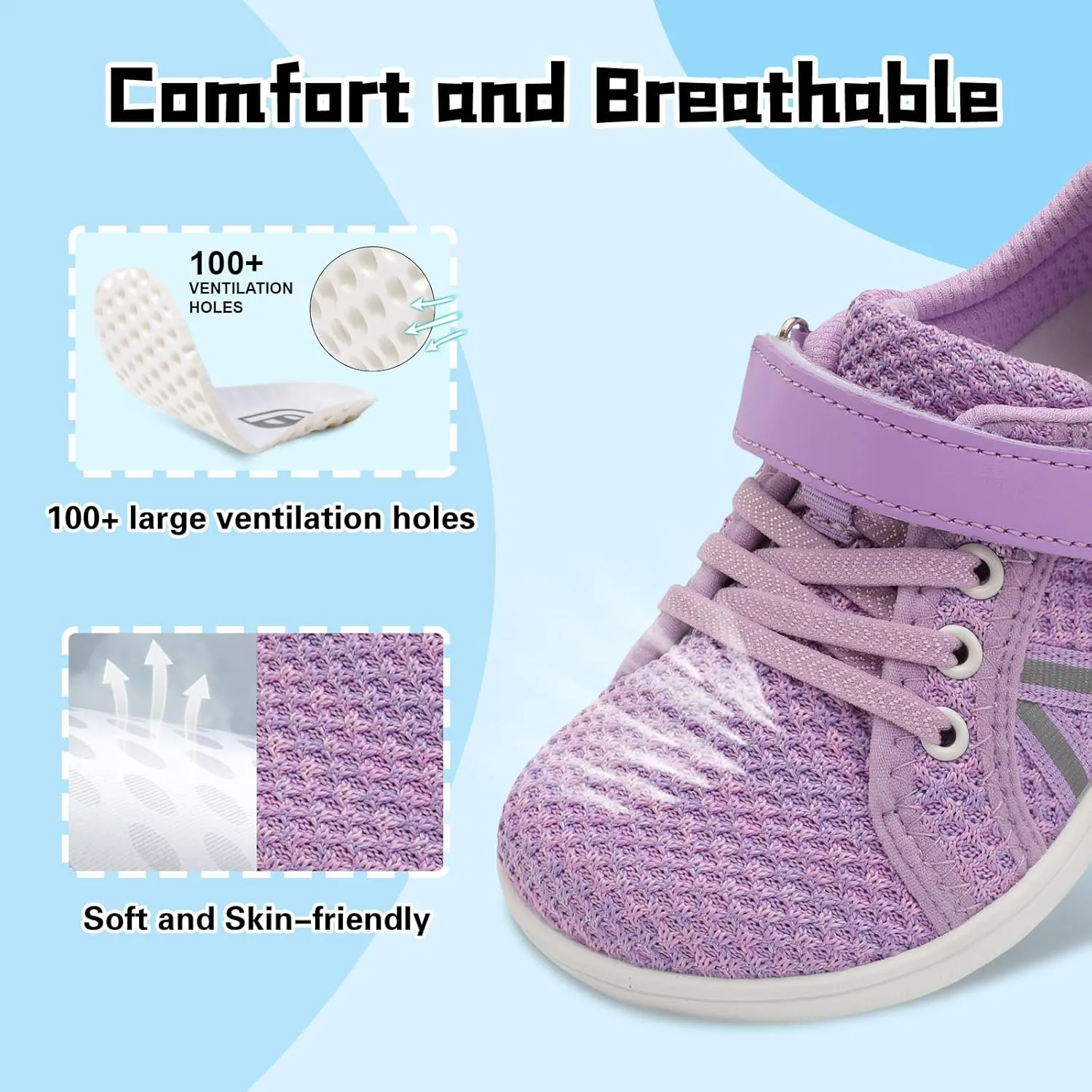 JOINFREE Toddler Shoes Boys Girls Wide Barefoot Shoes Little Kids Minimalist Sneakers Zero Drop Casual Walking Shoes Breathable Tennis Shoes Indoor Outdoor