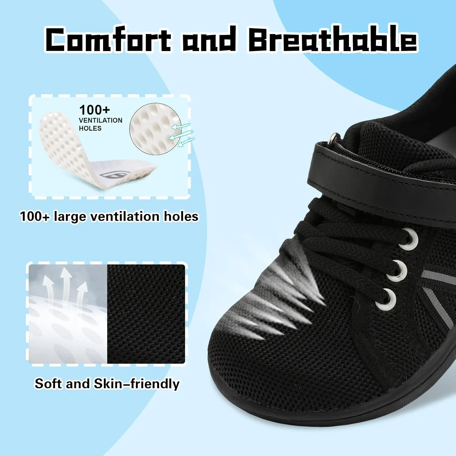 JOINFREE Toddler Shoes Boys Girls Wide Barefoot Shoes Little Kids Minimalist Sneakers Zero Drop Casual Walking Shoes Breathable Tennis Shoes Indoor Outdoor