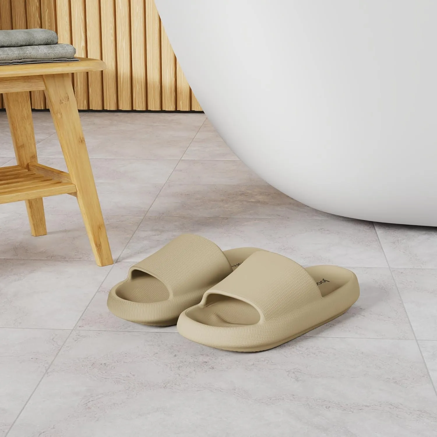 Joomra Pillow Slippers for Women and Men Non Slip Quick Drying Shower Slides Bathroom Sandals | Ultra Cushion | Thick Sole