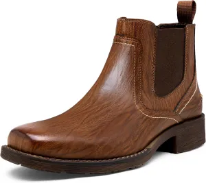 Jousen Chelsea Boots Men Square Toe Ankle Mens Western Boots Casual Slip On Boots for Men