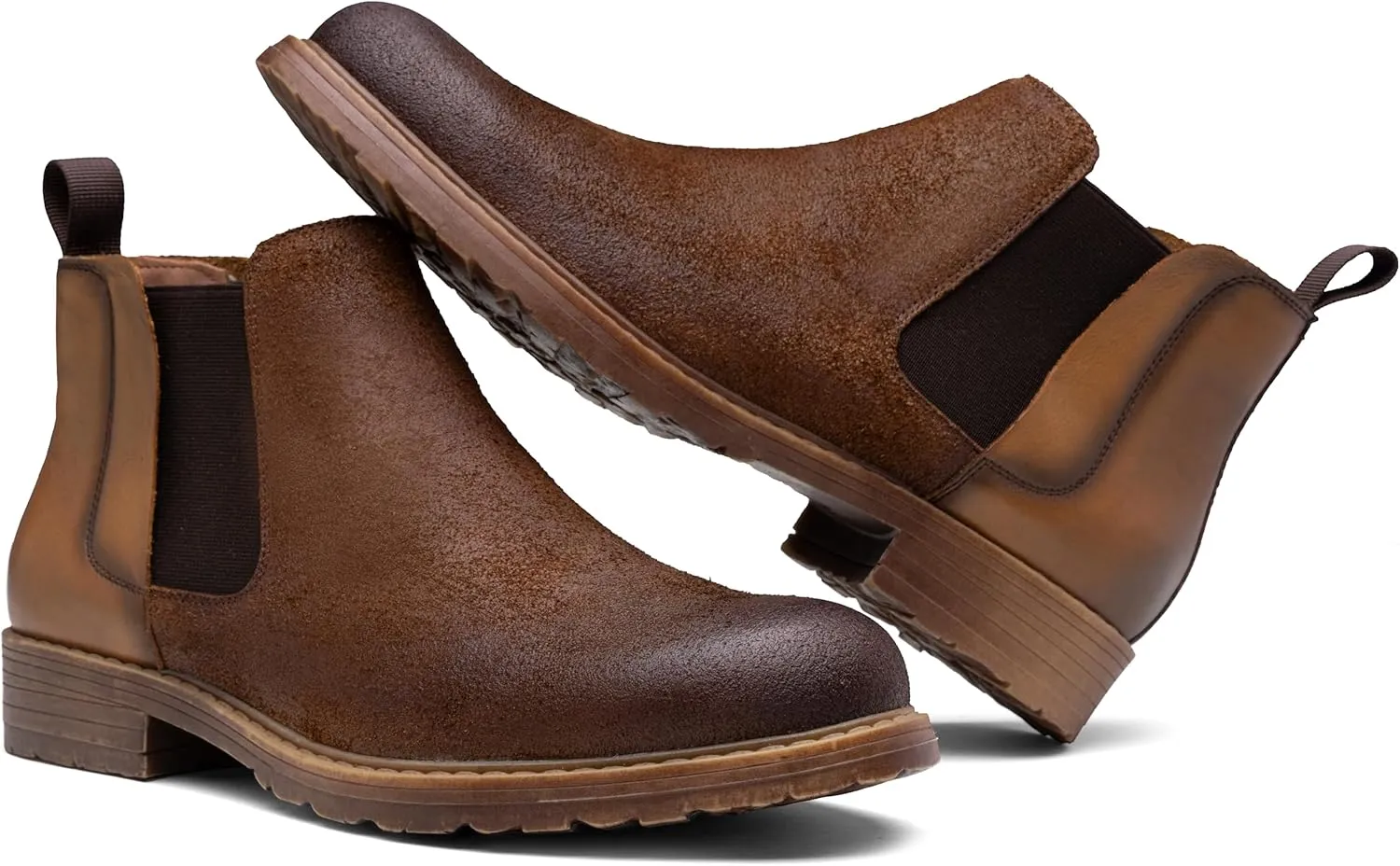 Jousen Men's Chelsea Boots Leather Distressed Boots for Men