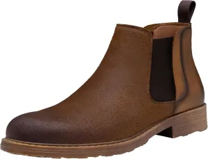 Jousen Men's Chelsea Boots Leather Distressed Boots for Men