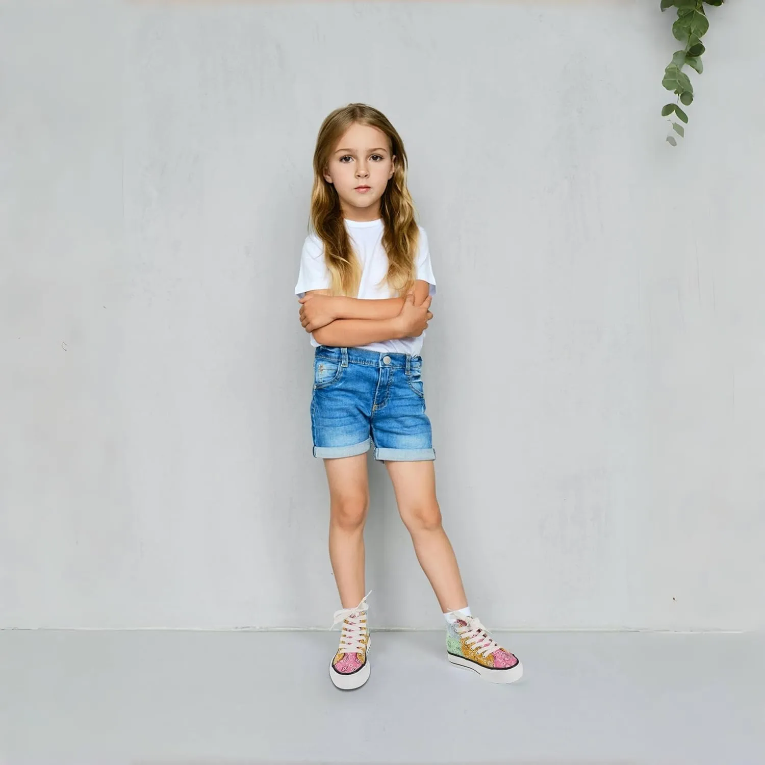 JUDIS Girls’ Platform Canvas Shoes Lace-up Fashion Sneakers Low Top and High Top Casual Shoes for Girls