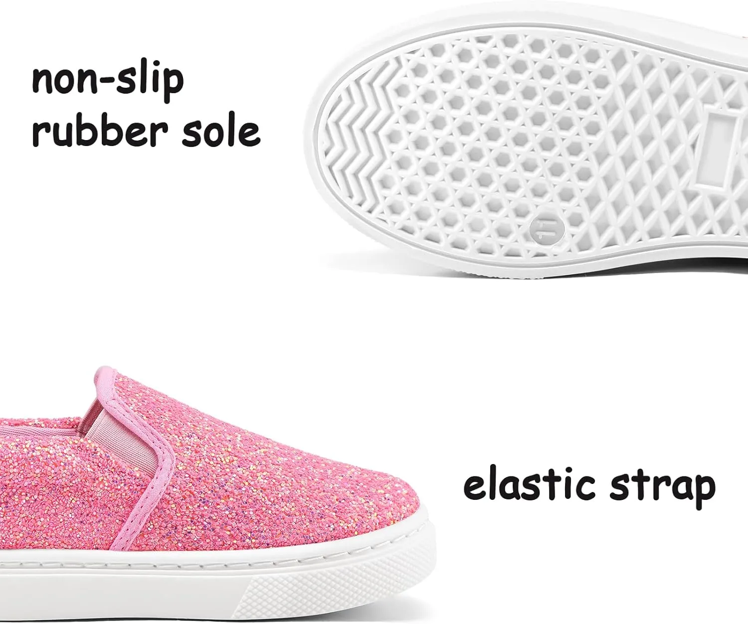 K KomForme Toddler Sneakers for Girls Boys Slip On Canvas Walking Shoes