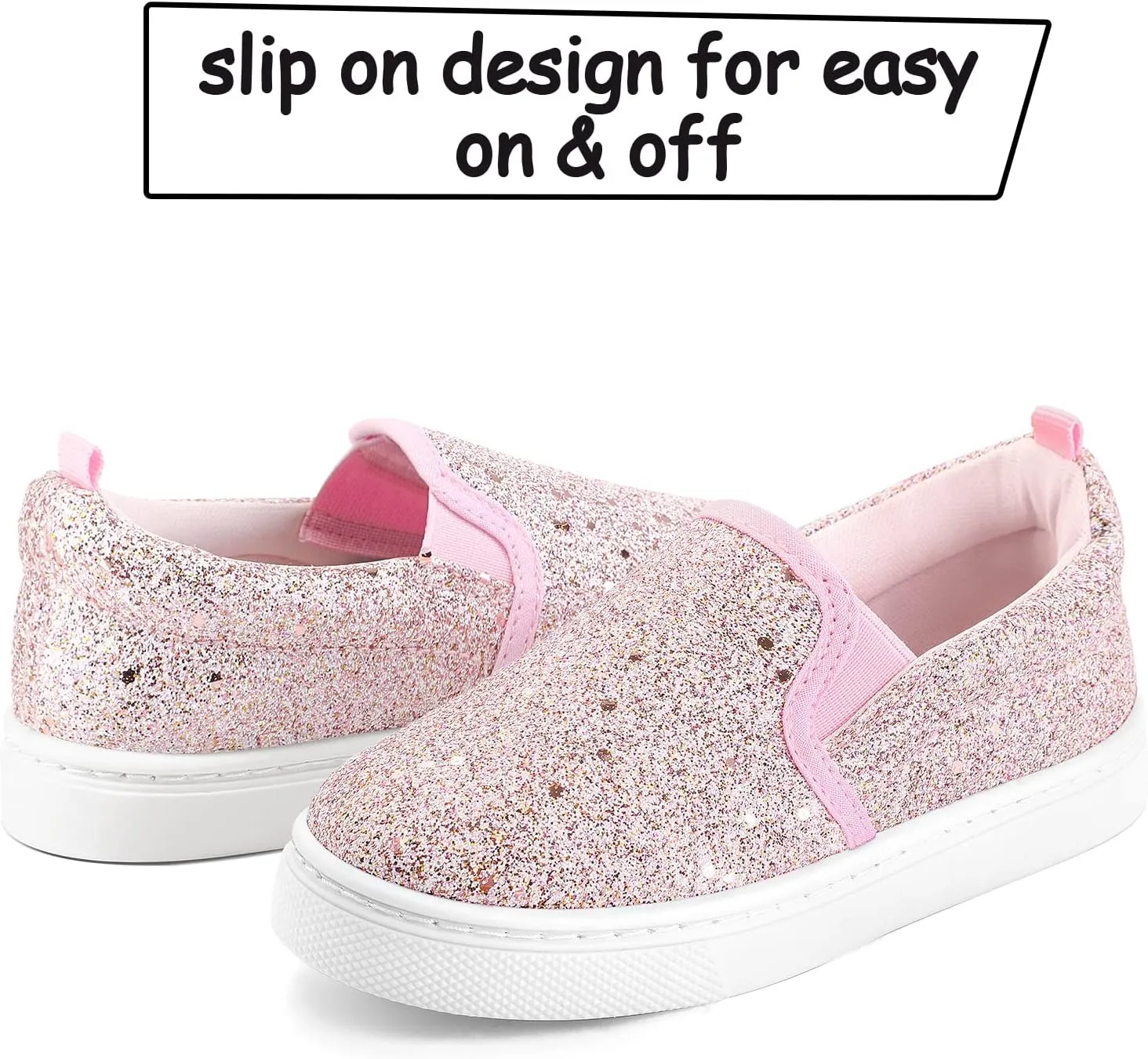 K KomForme Toddler Sneakers for Girls Boys Slip On Canvas Walking Shoes