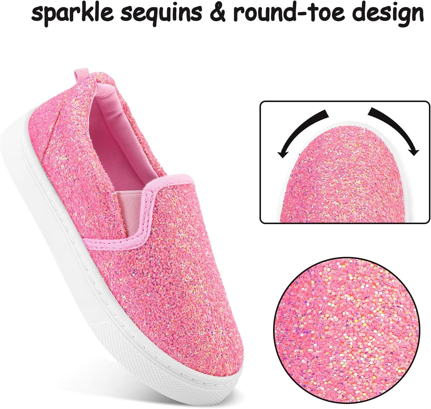 K KomForme Toddler Sneakers for Girls Boys Slip On Canvas Walking Shoes