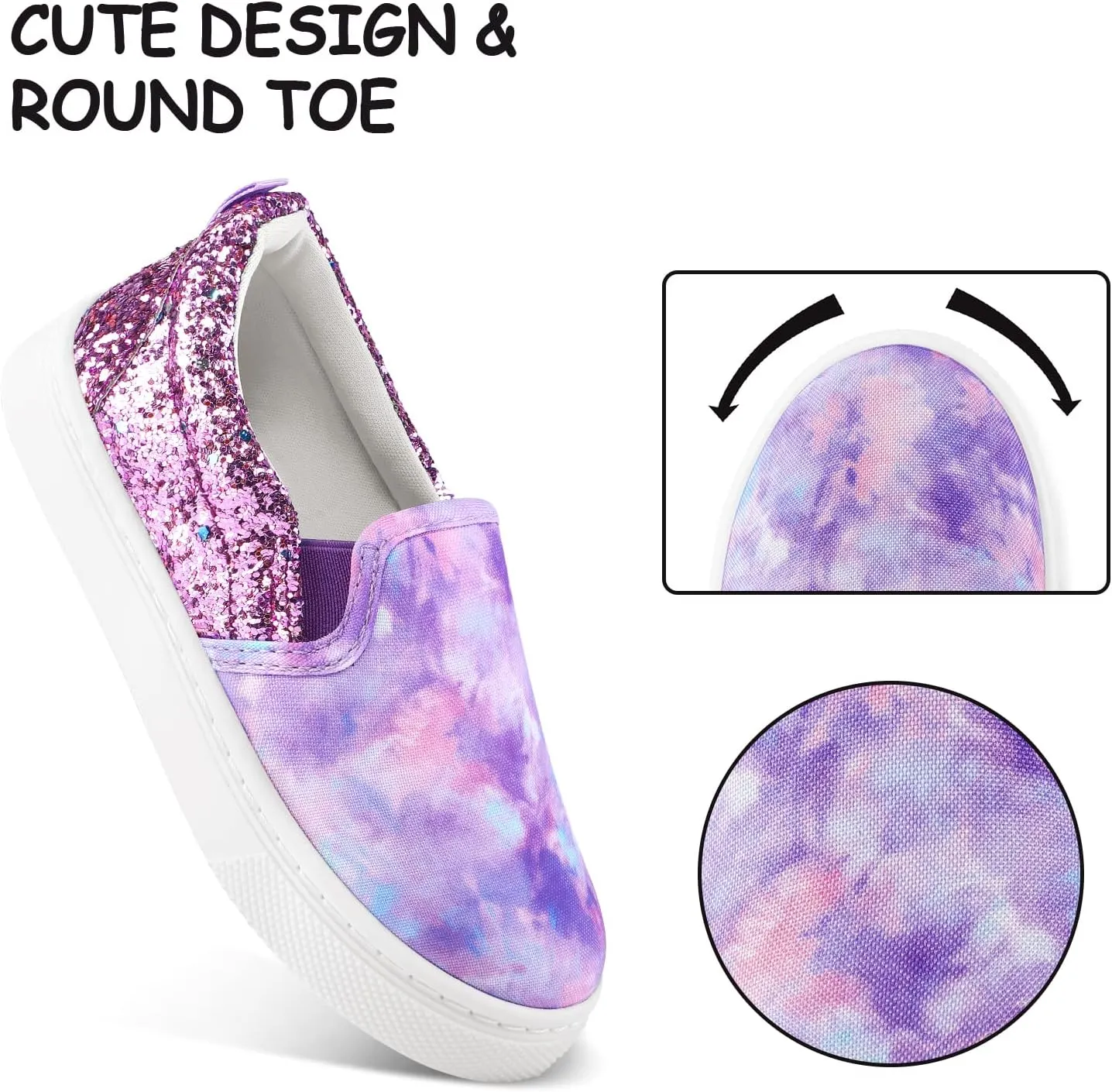 K KomForme Toddler Sneakers for Girls Boys Slip On Canvas Walking Shoes