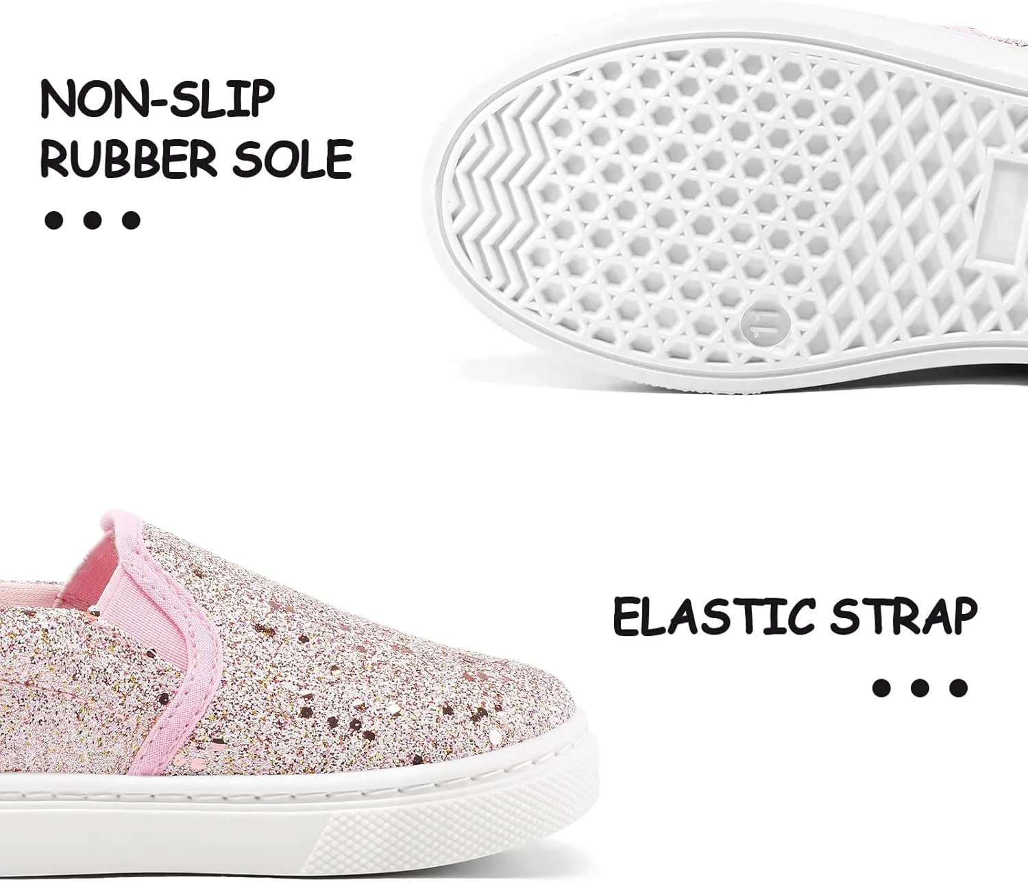 K KomForme Toddler Sneakers for Girls Boys Slip On Canvas Walking Shoes
