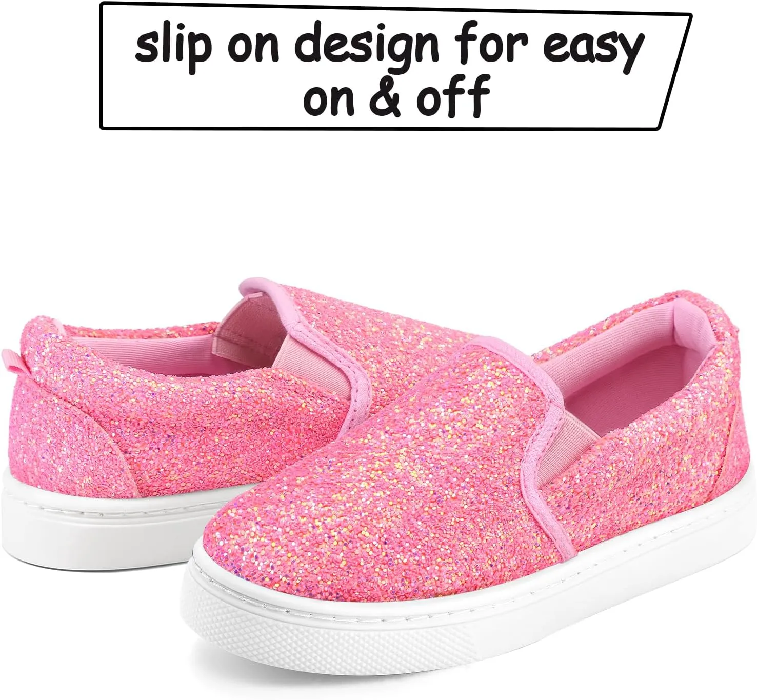 K KomForme Toddler Sneakers for Girls Boys Slip On Canvas Walking Shoes