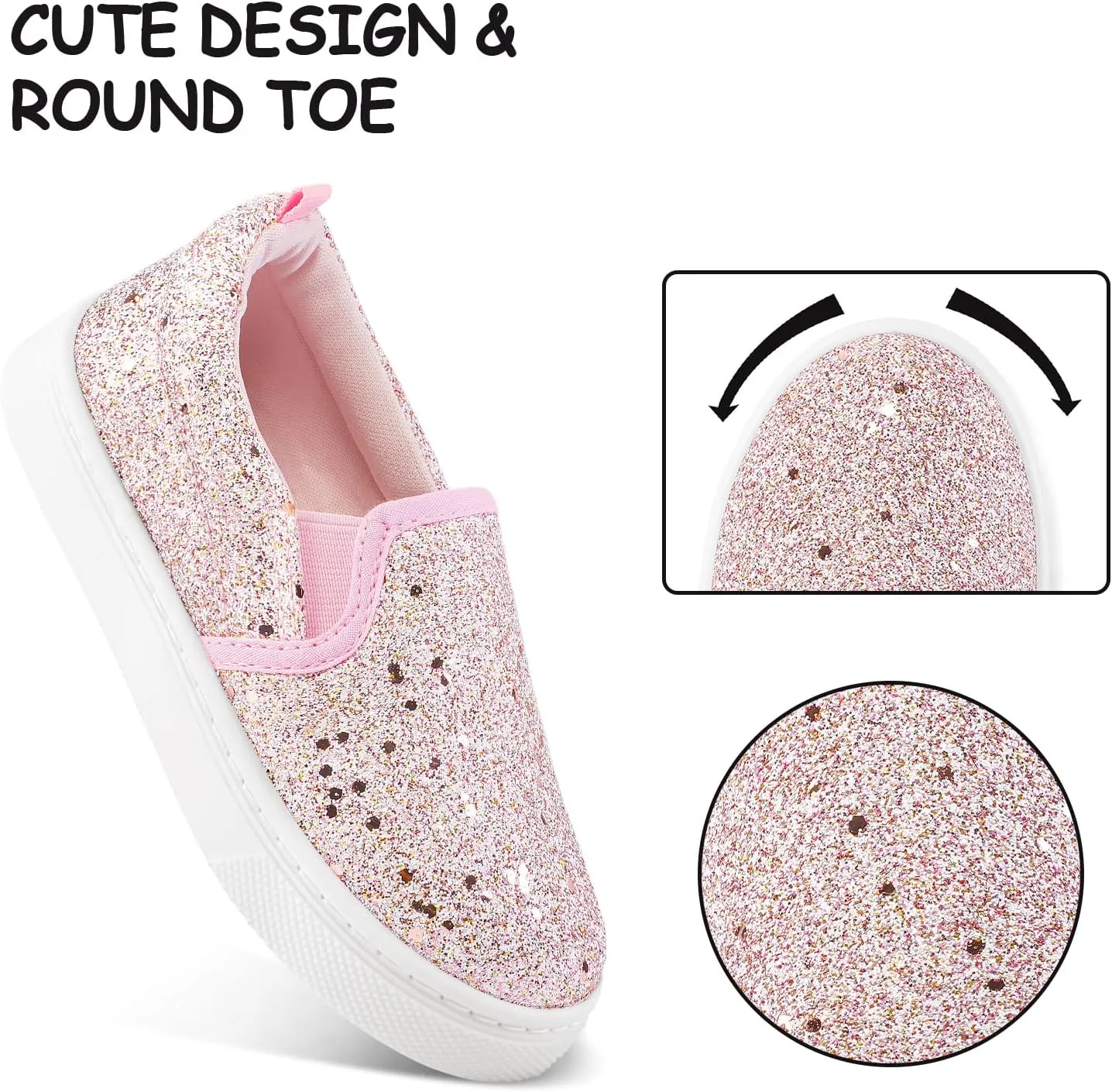 K KomForme Toddler Sneakers for Girls Boys Slip On Canvas Walking Shoes