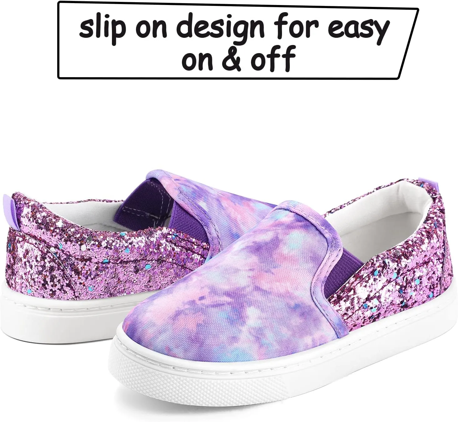 K KomForme Toddler Sneakers for Girls Boys Slip On Canvas Walking Shoes