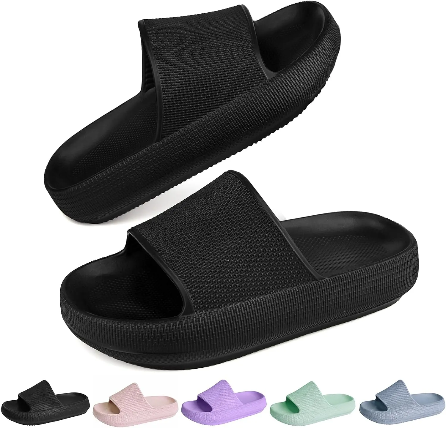 Kids Cloud Slides丨Pillow Sandals for Boys Girls丨Quick Drying Bathroom Shower Sandals丨Summer Beach Pool Slippers| Thick Sole Non-Slip